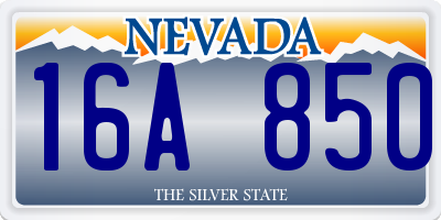 NV license plate 16A850