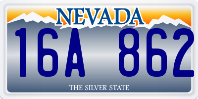 NV license plate 16A862