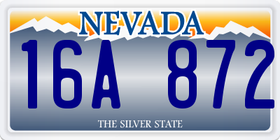 NV license plate 16A872