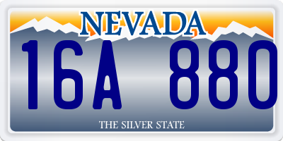 NV license plate 16A880