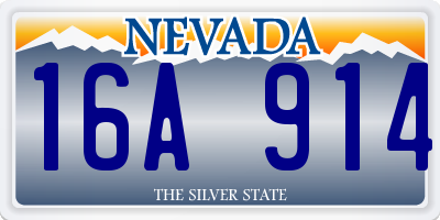 NV license plate 16A914