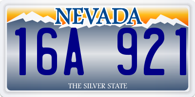 NV license plate 16A921