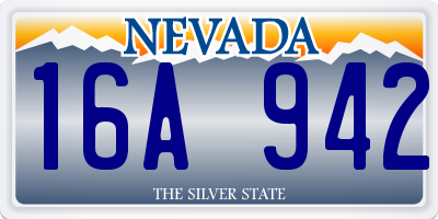 NV license plate 16A942