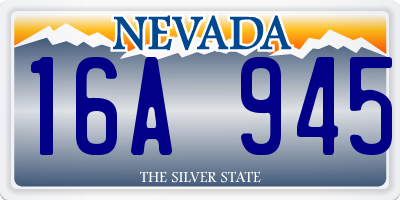 NV license plate 16A945