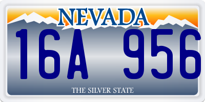 NV license plate 16A956