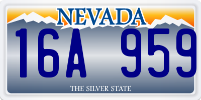 NV license plate 16A959