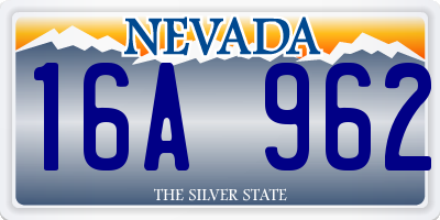 NV license plate 16A962