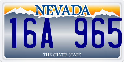 NV license plate 16A965