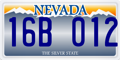 NV license plate 16B012