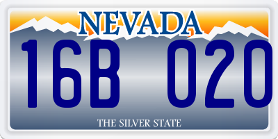 NV license plate 16B020