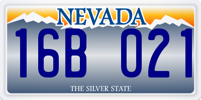 NV license plate 16B021