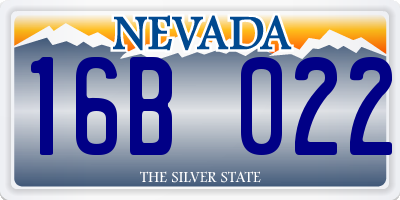 NV license plate 16B022