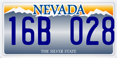 NV license plate 16B028