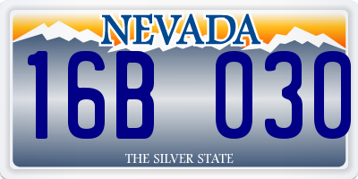 NV license plate 16B030