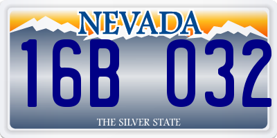 NV license plate 16B032