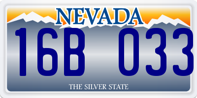 NV license plate 16B033