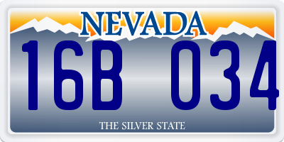NV license plate 16B034