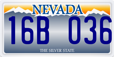 NV license plate 16B036