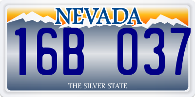 NV license plate 16B037
