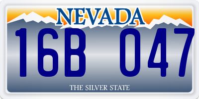 NV license plate 16B047