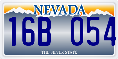 NV license plate 16B054