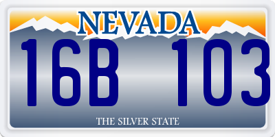 NV license plate 16B103