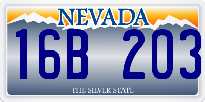 NV license plate 16B203