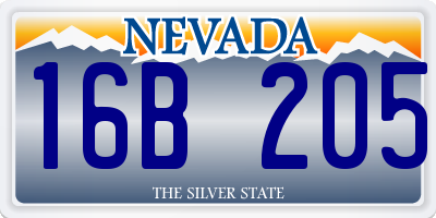NV license plate 16B205