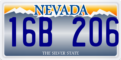 NV license plate 16B206