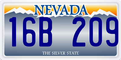NV license plate 16B209
