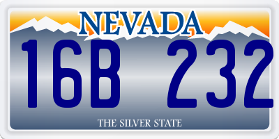 NV license plate 16B232