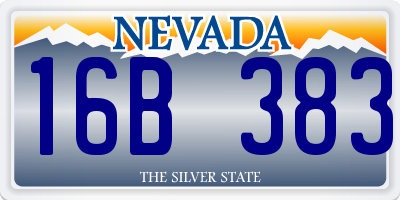 NV license plate 16B383
