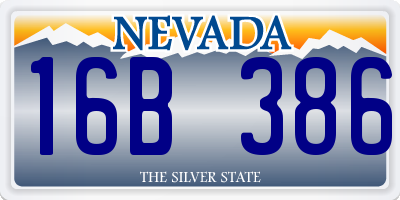 NV license plate 16B386