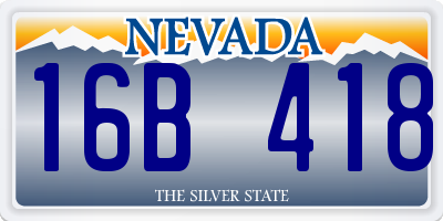 NV license plate 16B418