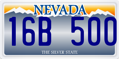 NV license plate 16B500