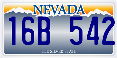 NV license plate 16B542