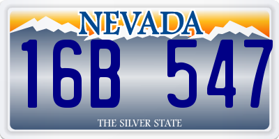 NV license plate 16B547