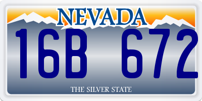 NV license plate 16B672