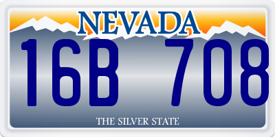 NV license plate 16B708