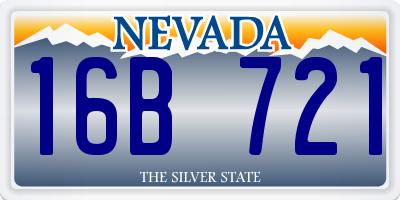 NV license plate 16B721