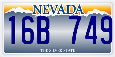 NV license plate 16B749