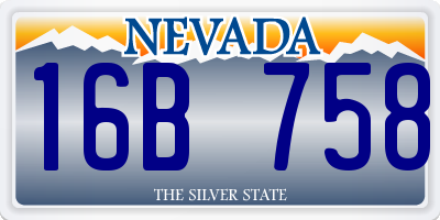 NV license plate 16B758
