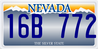 NV license plate 16B772