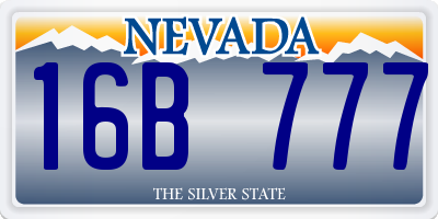 NV license plate 16B777