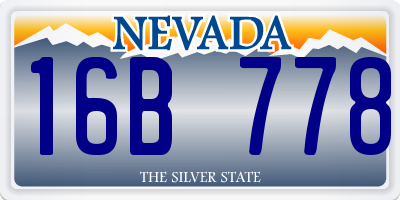 NV license plate 16B778