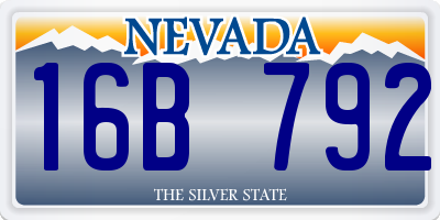 NV license plate 16B792