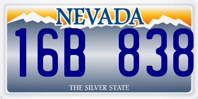 NV license plate 16B838