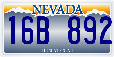 NV license plate 16B892