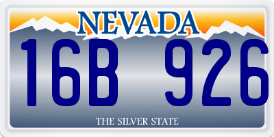 NV license plate 16B926