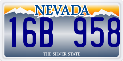 NV license plate 16B958